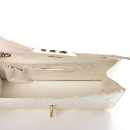 Chanel Patent Quilted Evening Star East West Flap White 9 of 13