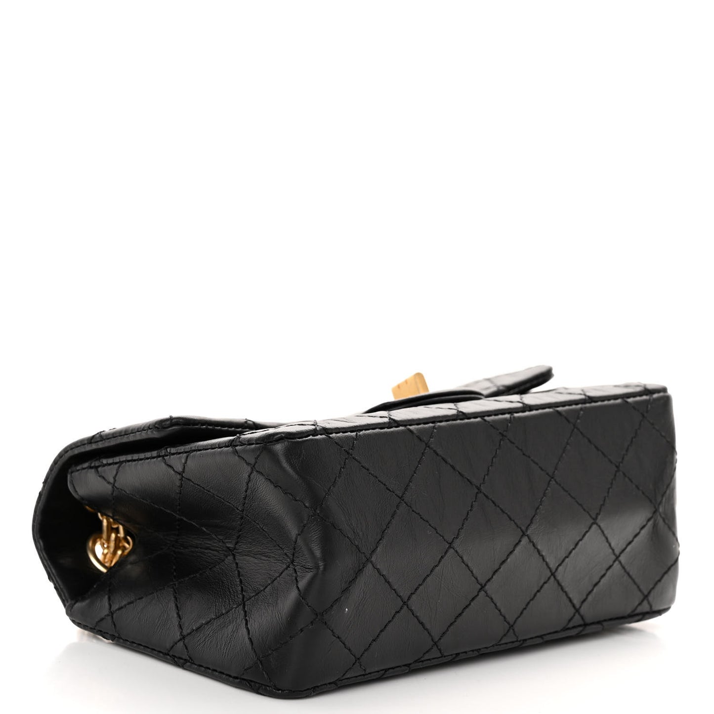 Aged Calfskin Quilted 2.55 Reissue Mini Flap Black