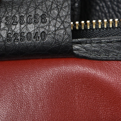 Gucci Calf Hair Leopard Print Large Bamboo Shopper Tote Red 9 of 10