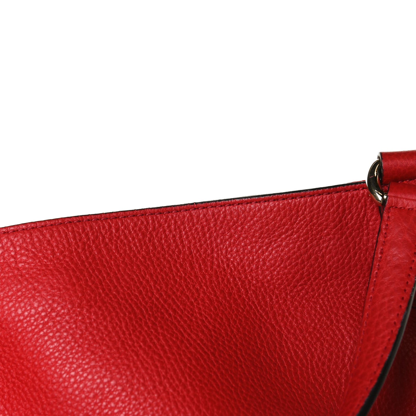 Pebbled Calfskin Medium Soho Shoulder Bag Red