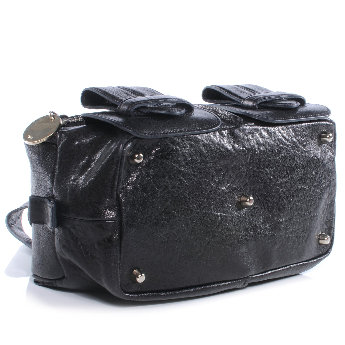 Leather Saskia Zip Top Tote Black