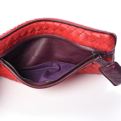 Bottega Veneta Nappa Intrecciato Zip Clutch Fraise Aubergine 5 of 6
