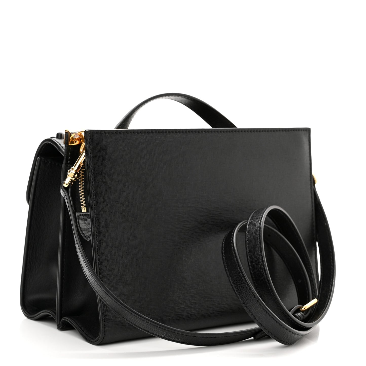 Vitello Elite Studded Monster Mini Demi Jour Shoulder Bag Black