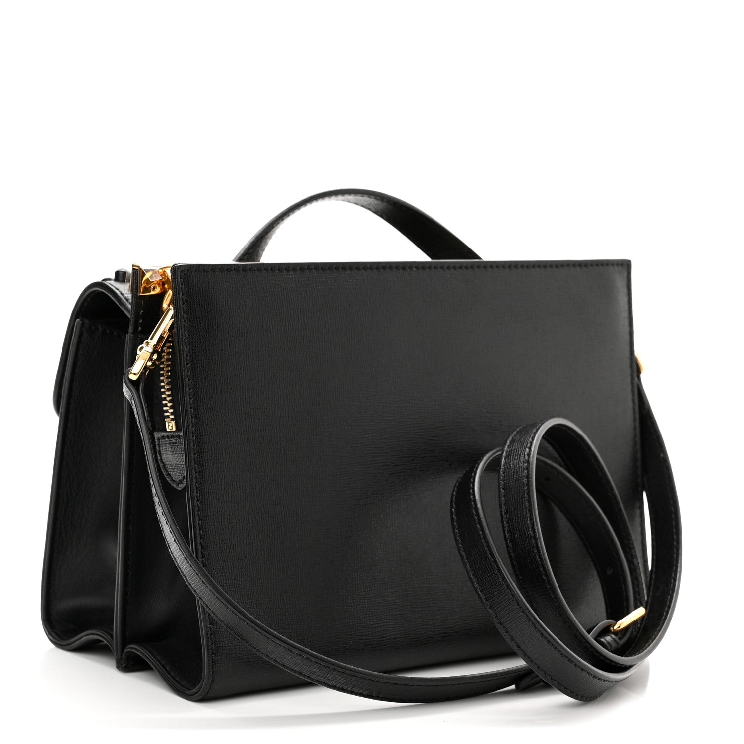 Fendi Vitello Elite Studded Monster Mini Demi Jour Shoulder Bag Black 3 of 10