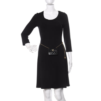 Chanel Shiny Aged Calfskin Quilted Waist Belt Bag Black 2 of 8