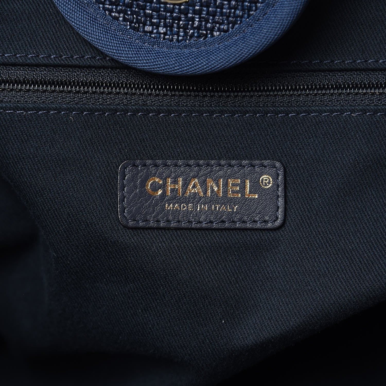 Chanel Woven Straw Raffia Large Deauville Tote Blue 6 of 10