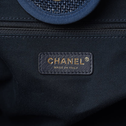 Chanel Woven Straw Raffia Large Deauville Tote Blue 6 of 10