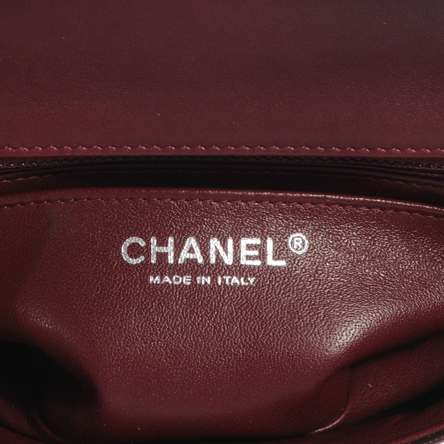 Chanel Striated Patent Quilted Mini Flap Burgundy 7 of 9