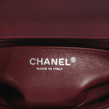 Chanel Striated Patent Quilted Mini Flap Burgundy 7 of 9