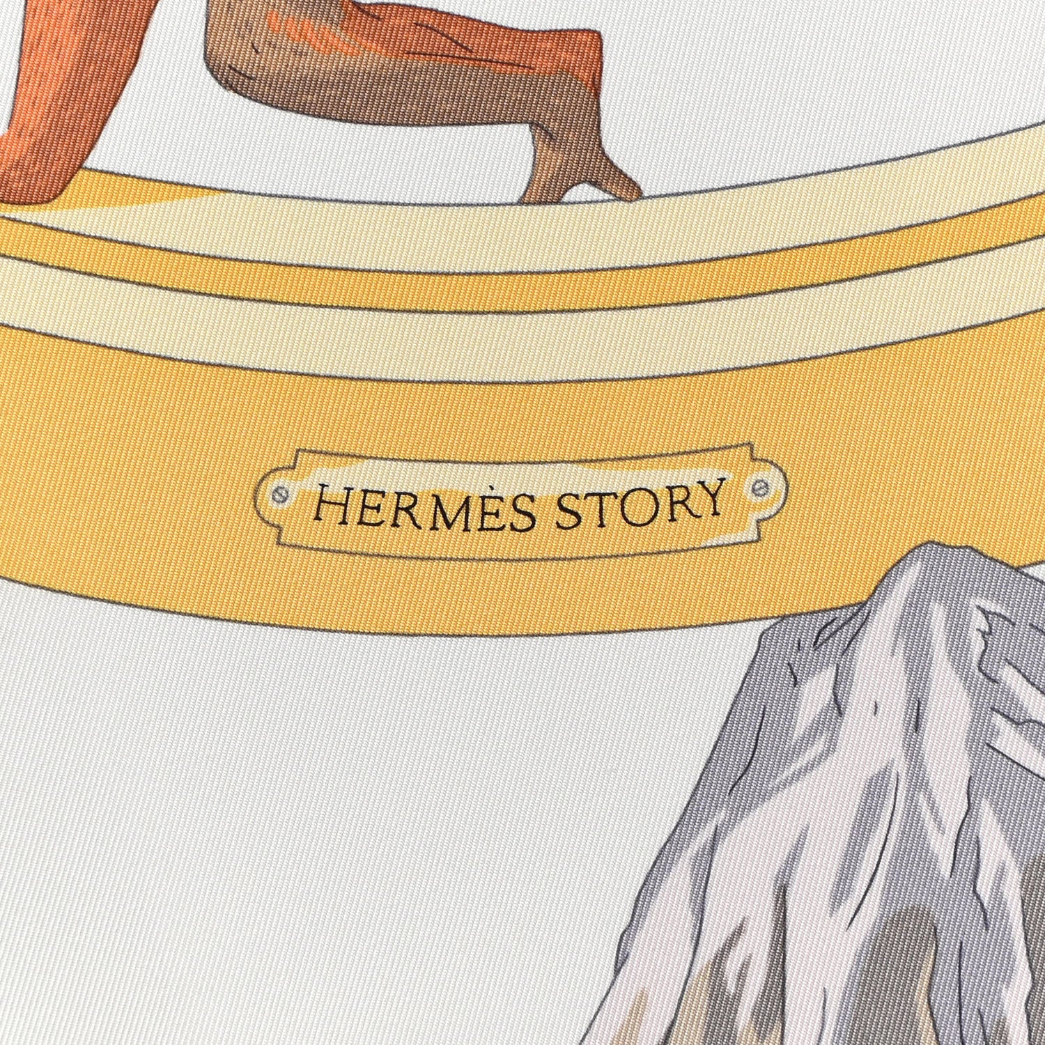 Hermes Silk Hermes Story Scarf 90 White Beige Multicolor 3 of 5