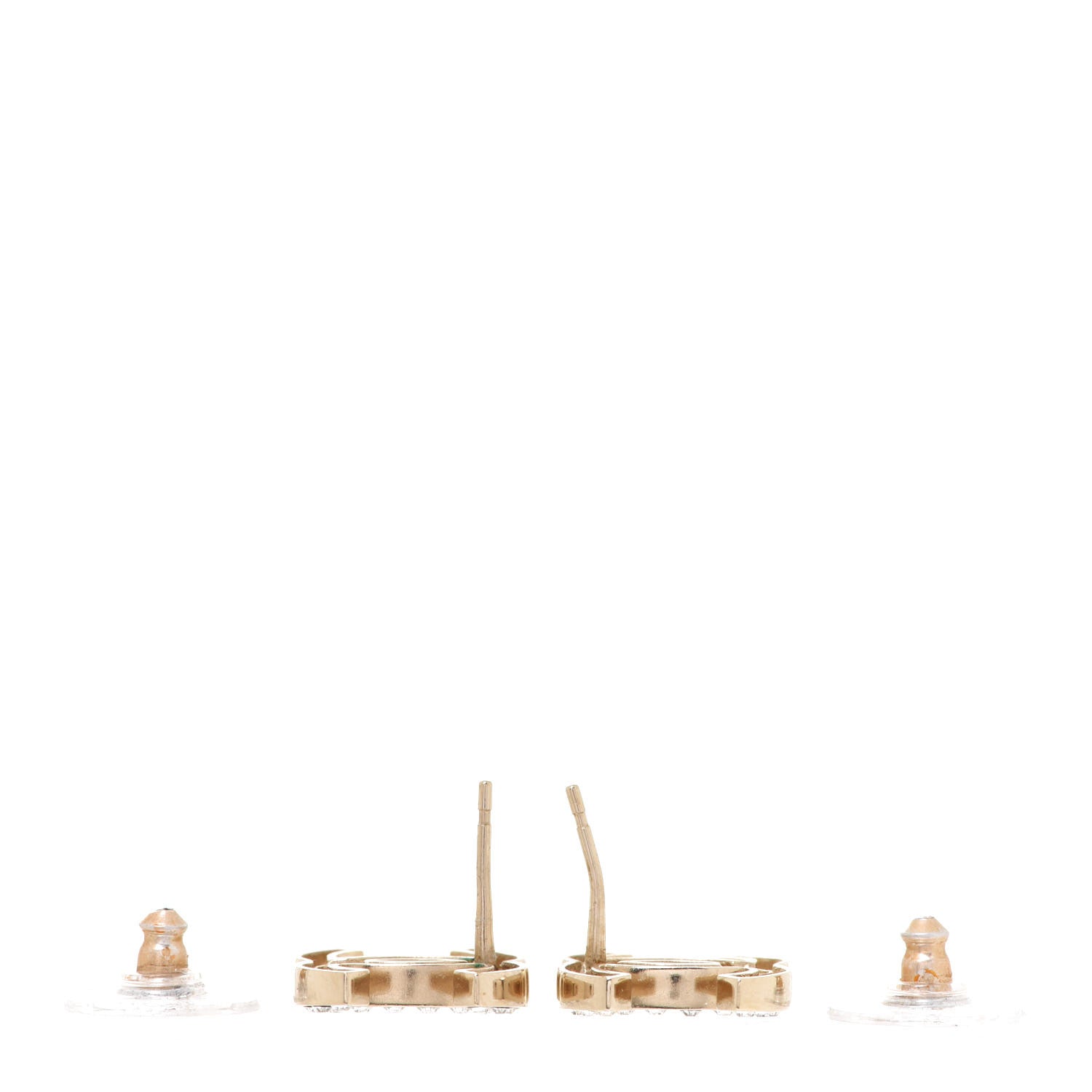 Chanel Crystal Mini Timeless CC Earrings Gold 3 of 5
