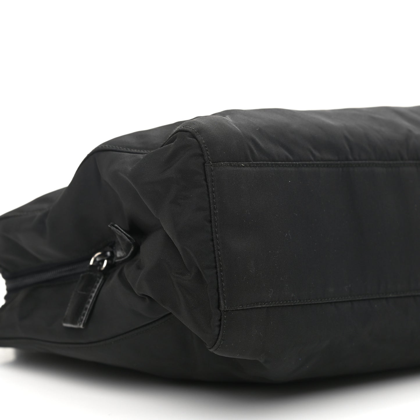 Nylon Tessuto Acciaio Chain Shoulder Bag Black