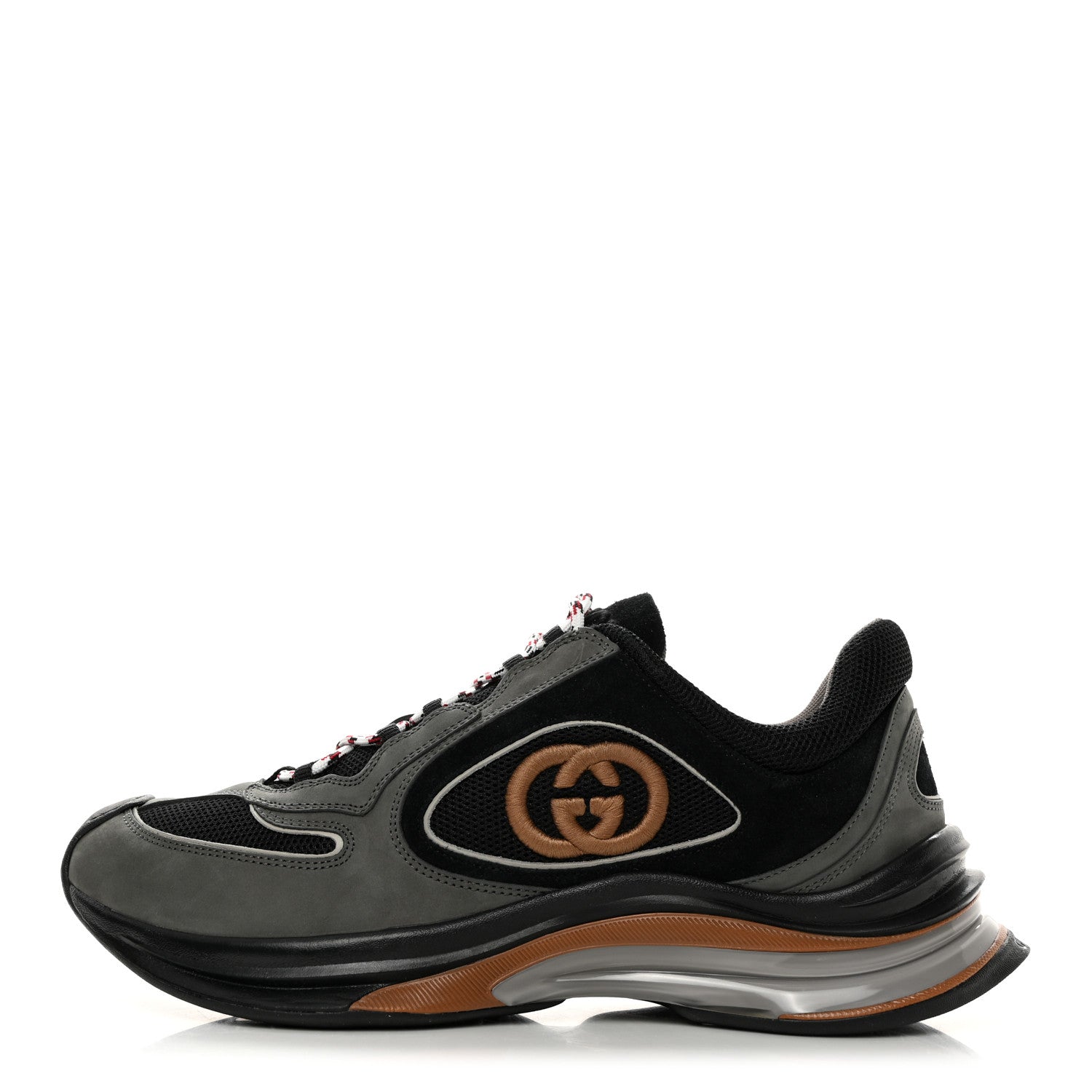 Gucci Suede Mens Gucci Run Sneakers 9.5 Black Grey 1 of 8