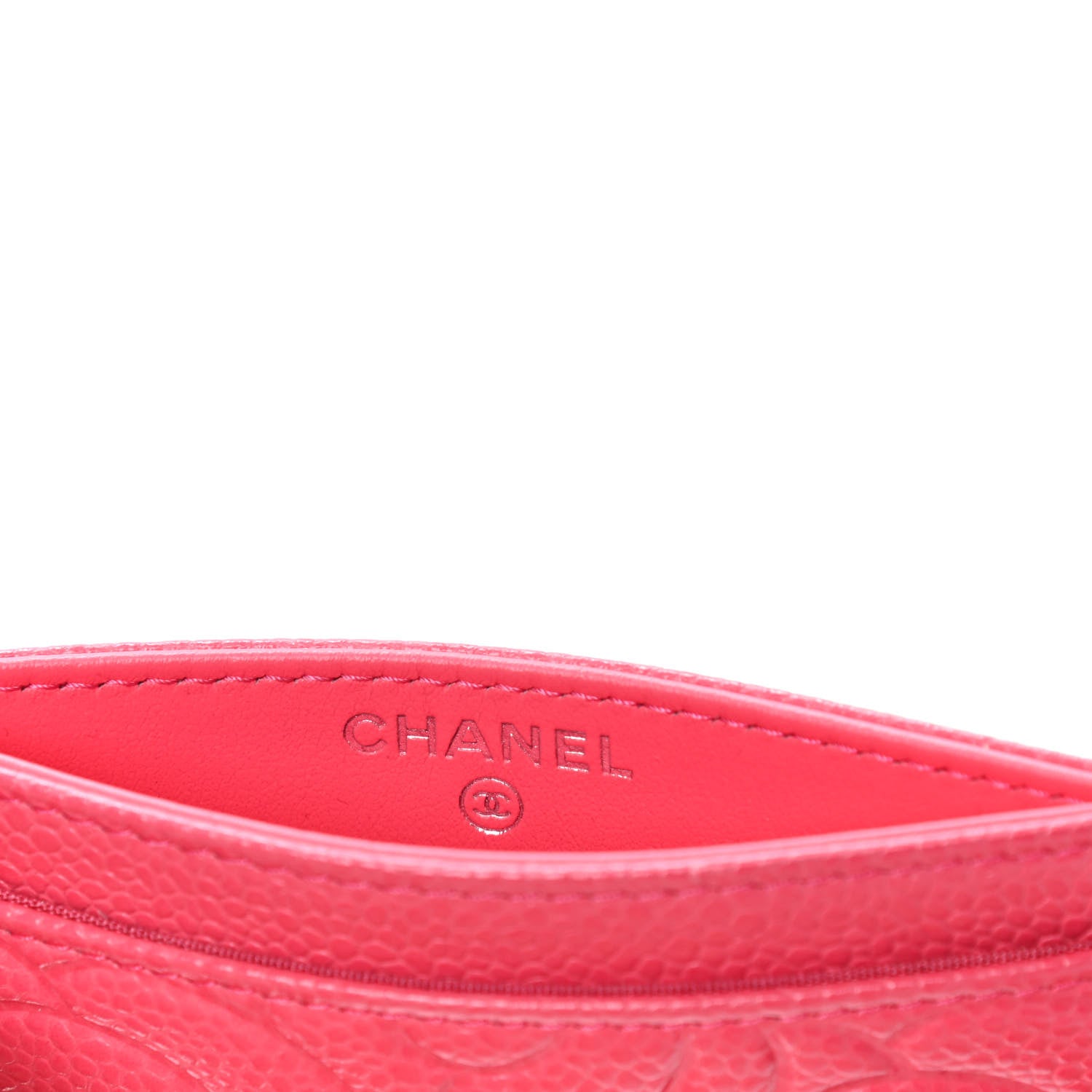Chanel Caviar Camellia Embossed Card Holder Pink 4 of 5