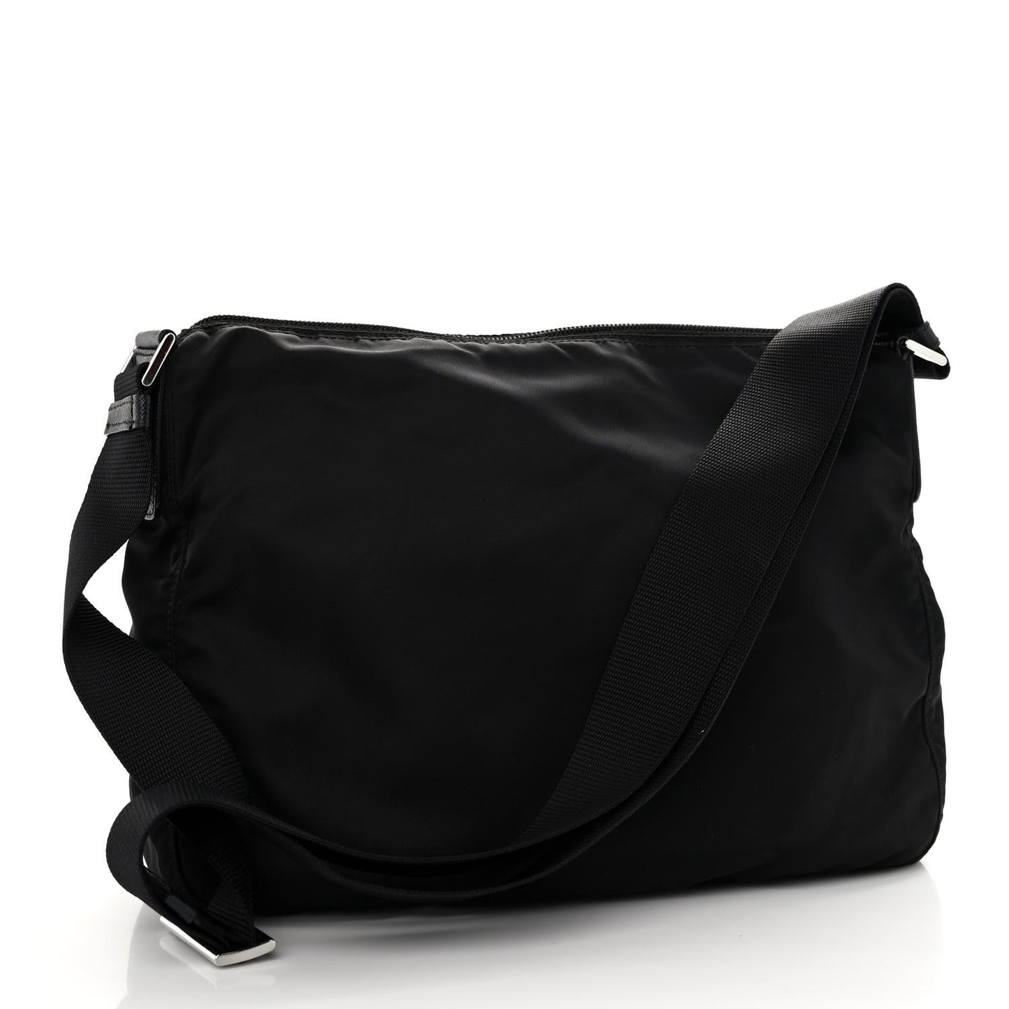 Tessuto Nylon Saffiano Messenger Black