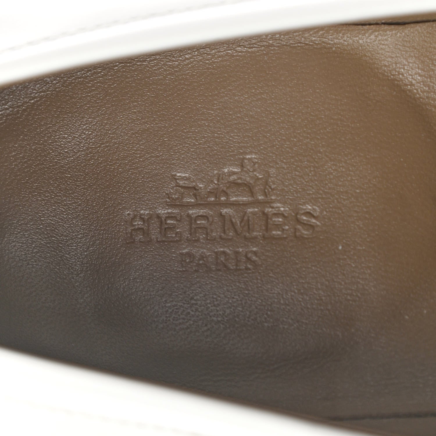 Hermes Calfskin Womens Destin Loafer 37.5 White 7 of 9