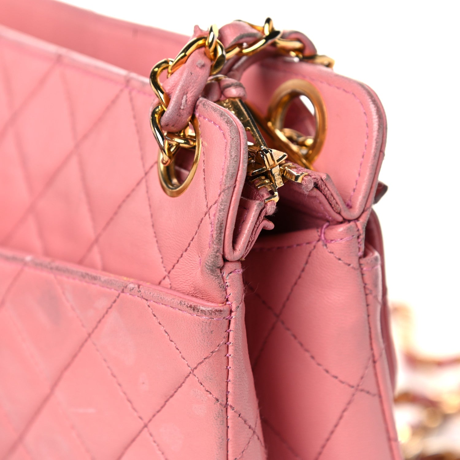 Chanel Lambskin Quilted Pocket Flap Shoulder Bag Pink 35 of 43