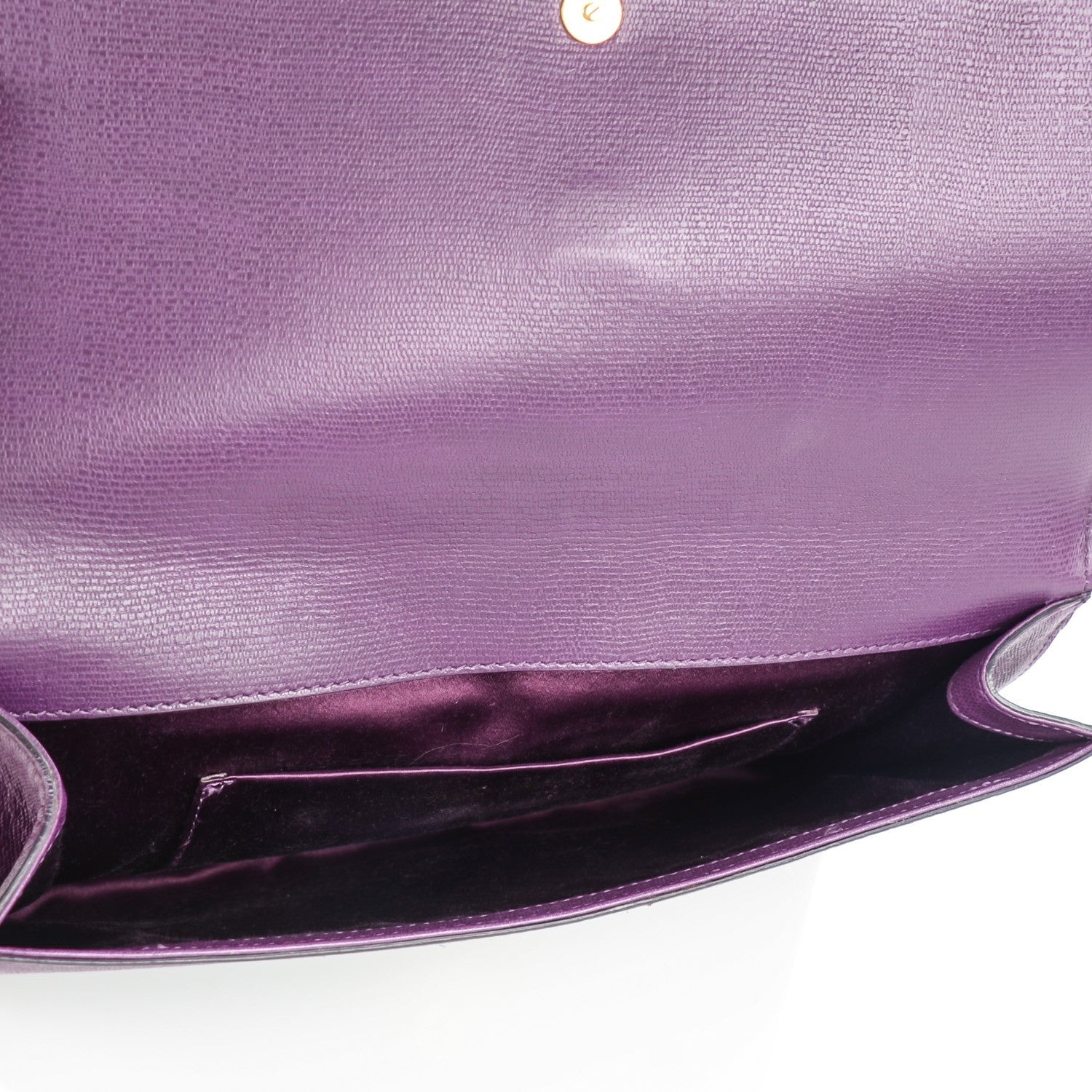Saint Laurent Textured Calfskin Large Classic Y Clutch Violet 5 of 7