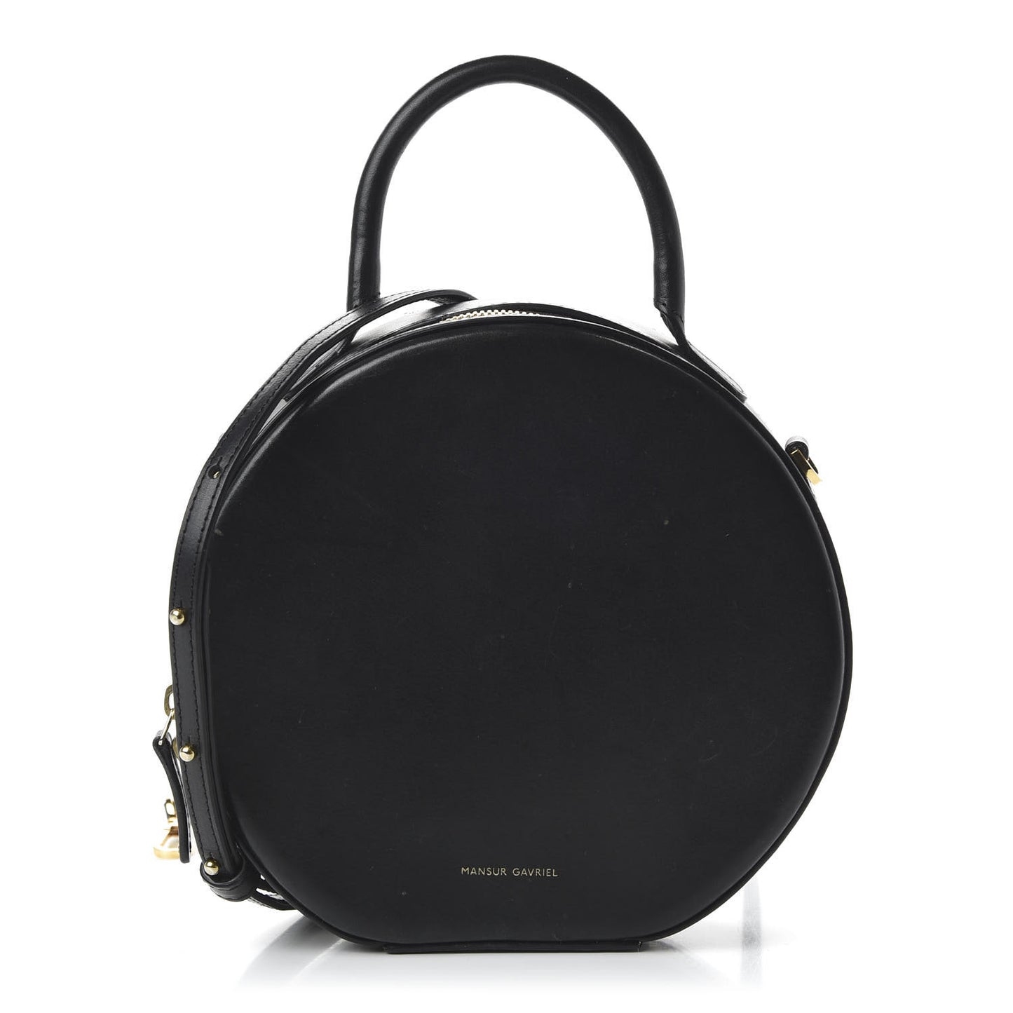 Calfskin Circle Crossbody Bag Black