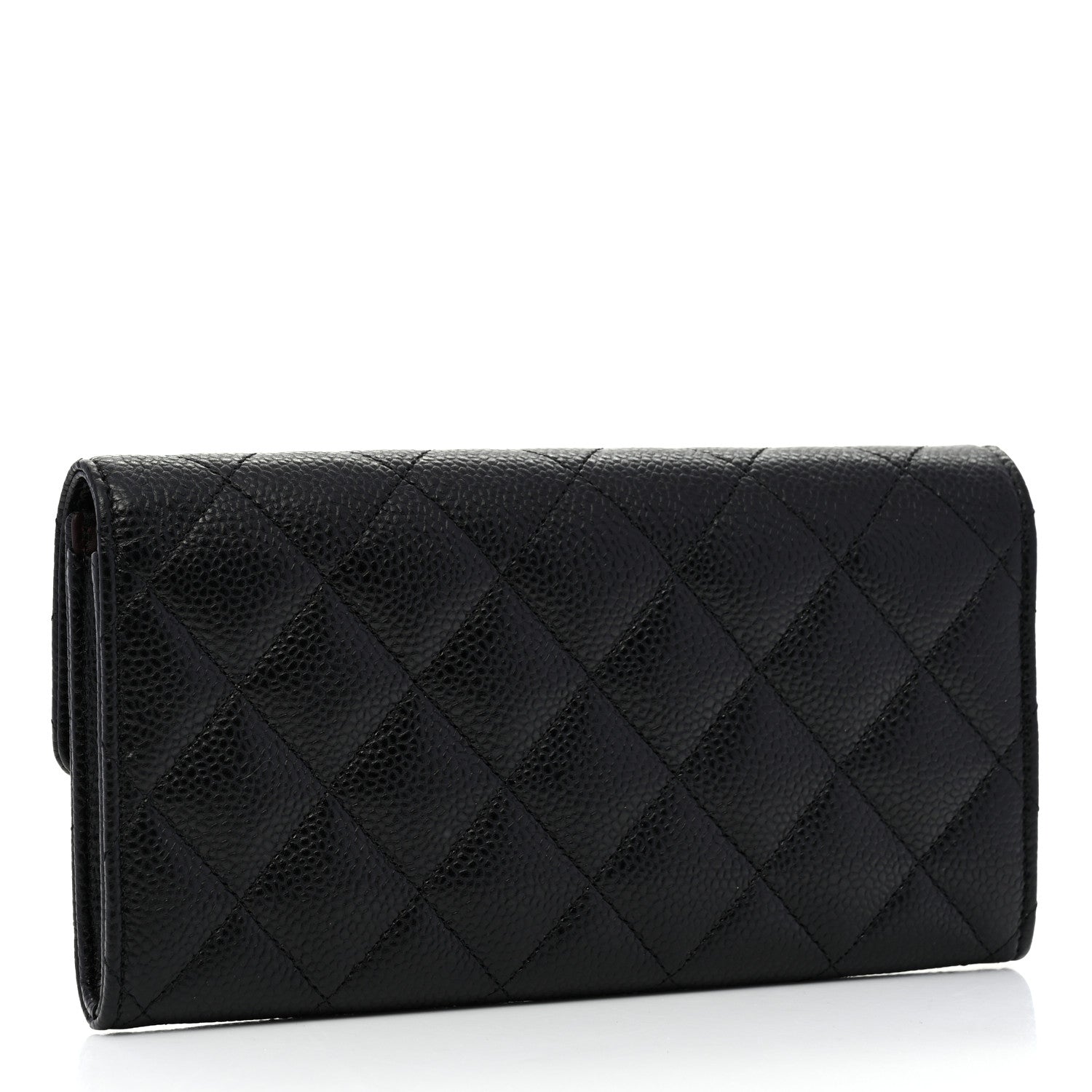 Chanel Caviar Quilted Large Gusset Flap Wallet Black 4 of 8