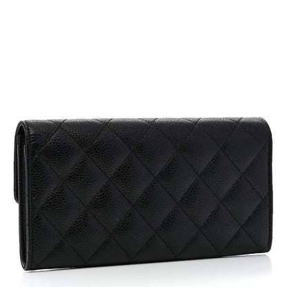 Chanel Caviar Quilted Large Gusset Flap Wallet Black 4 of 8