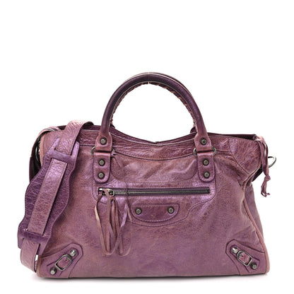 Balenciaga Agneau Classic Hardware City Metallic Purple 8 of 13