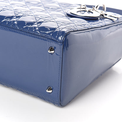 Christian Dior Patent Cannage Medium Lady Dior Blue 9 of 9