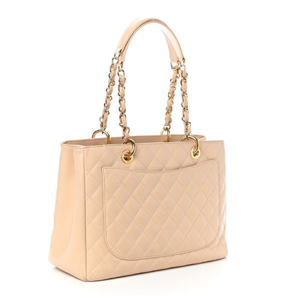 Chanel Caviar Quilted Grand Shopping Tote GST Beige Clair 3 of 10