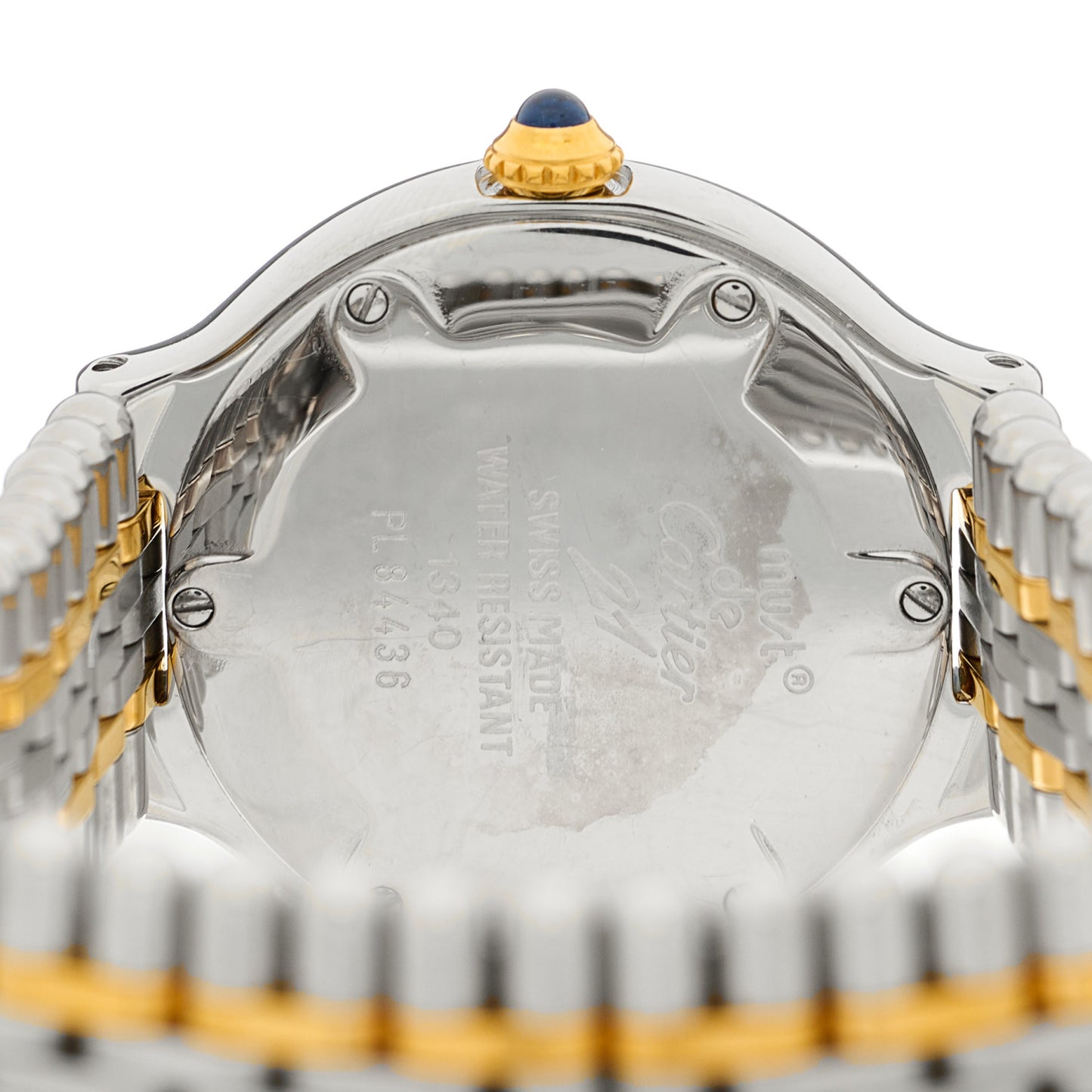 Stainless Steel 18K Yellow Gold 28mm Must De 21 Bullet Link Quartz Watch