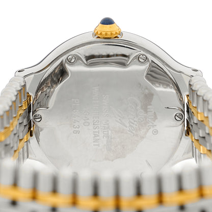 Cartier Stainless Steel 18K Yellow Gold 28mm Must De 21 Bullet Link Quartz Watch 4 of 4