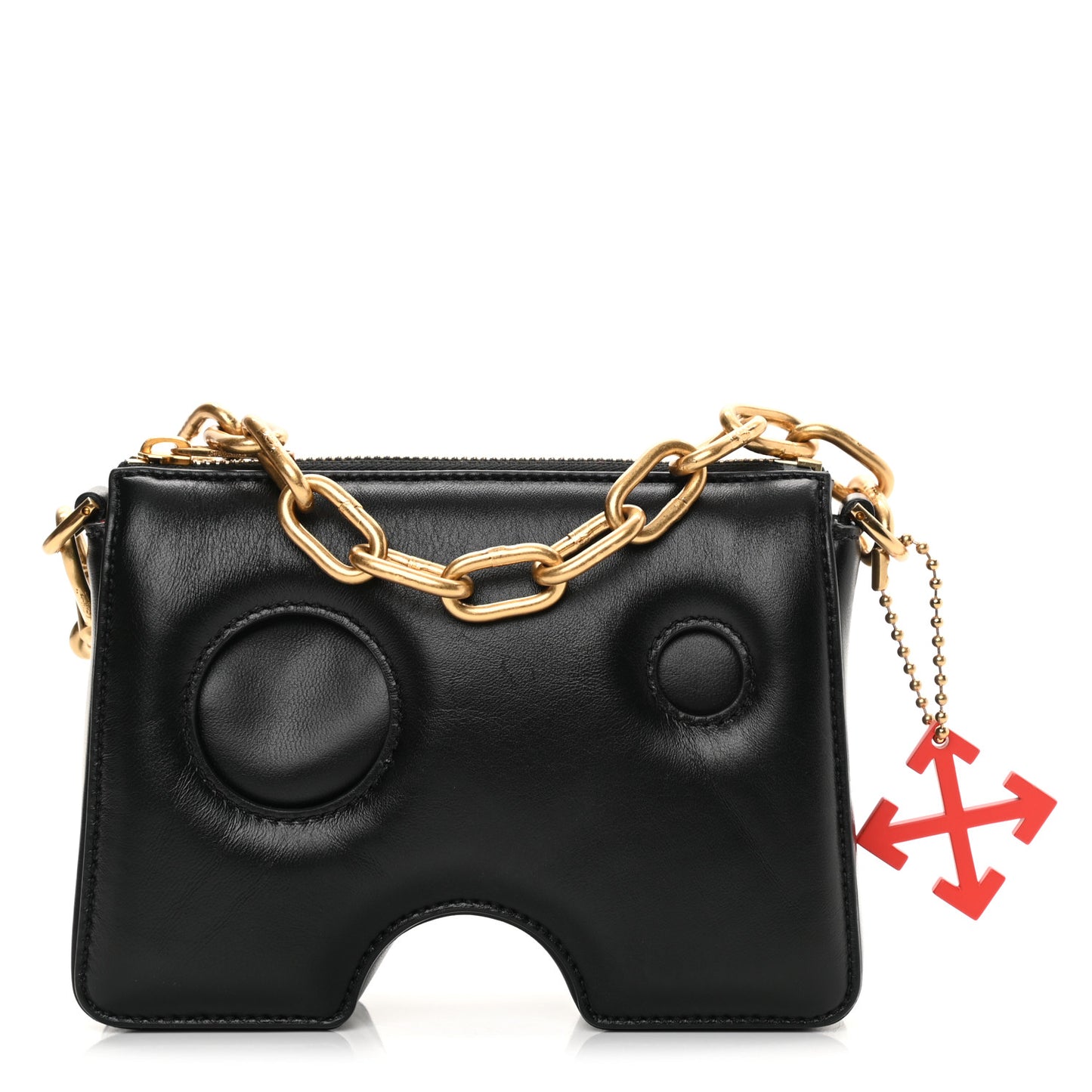 OFF WHITE Calfskin Burrow 22 Chain Bag Black