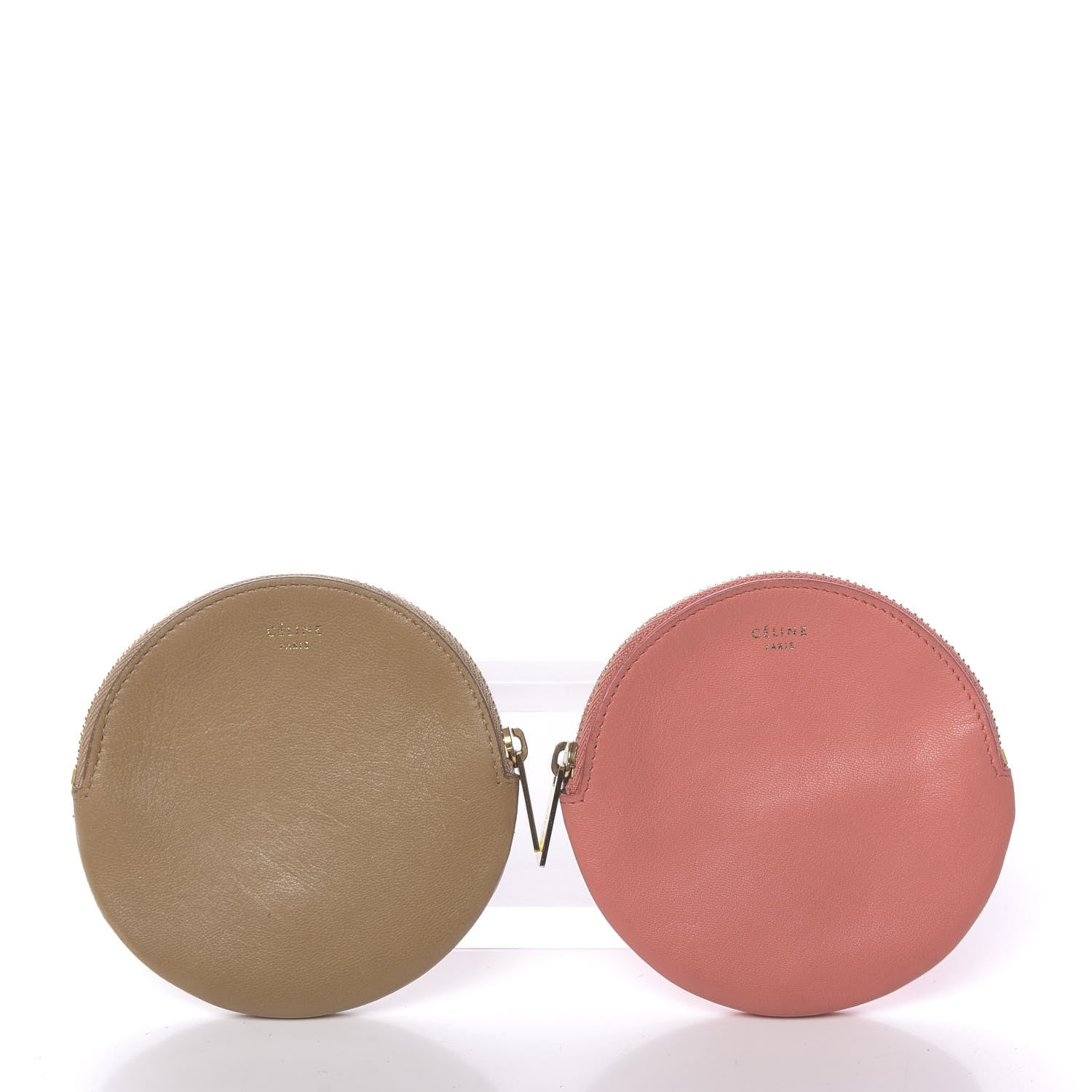 Celine Smooth Calfskin Round Zip Coin Purse Pink 5 of 10