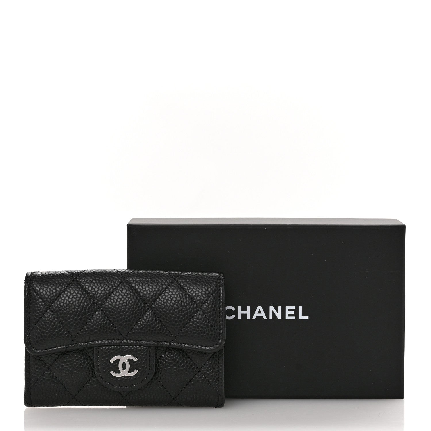 Chanel Caviar Quilted Flap Card Holder Wallet Black 9 of 9