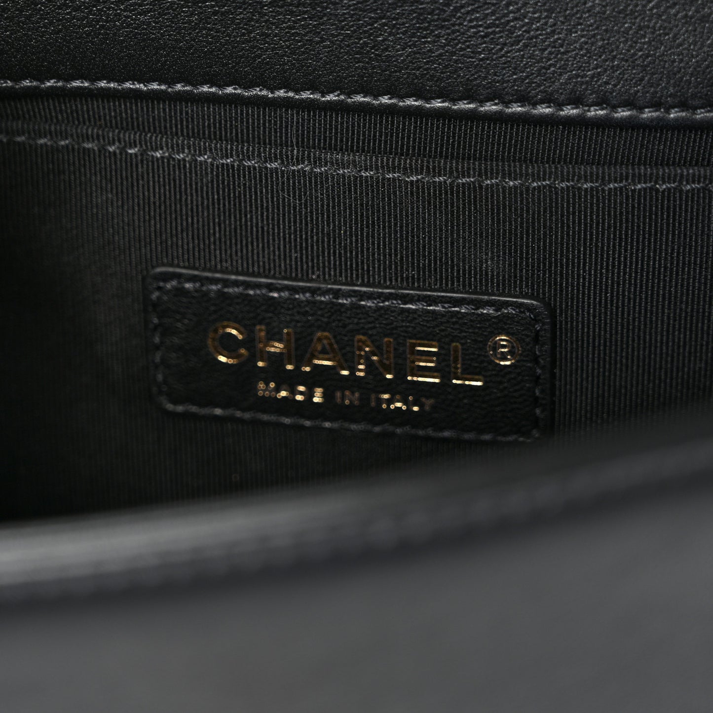 Calfskin Quilted Small Boy Flap Black