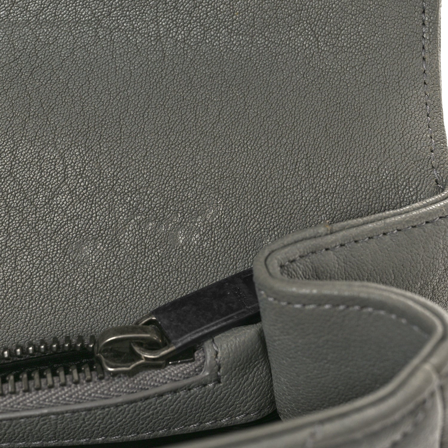 Saint Laurent Sheepskin Matelasse Chevron Monogram Medium College Bag New Stone Grey 12 of 15