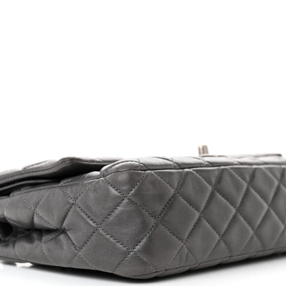 Chanel Lambskin Quilted Medium Double Flap Dark Grey 9 of 16