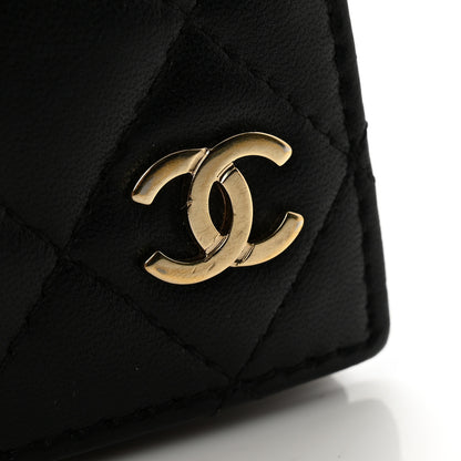 Chanel Lambskin Quilted Card Holder Wallet Black 9 of 12