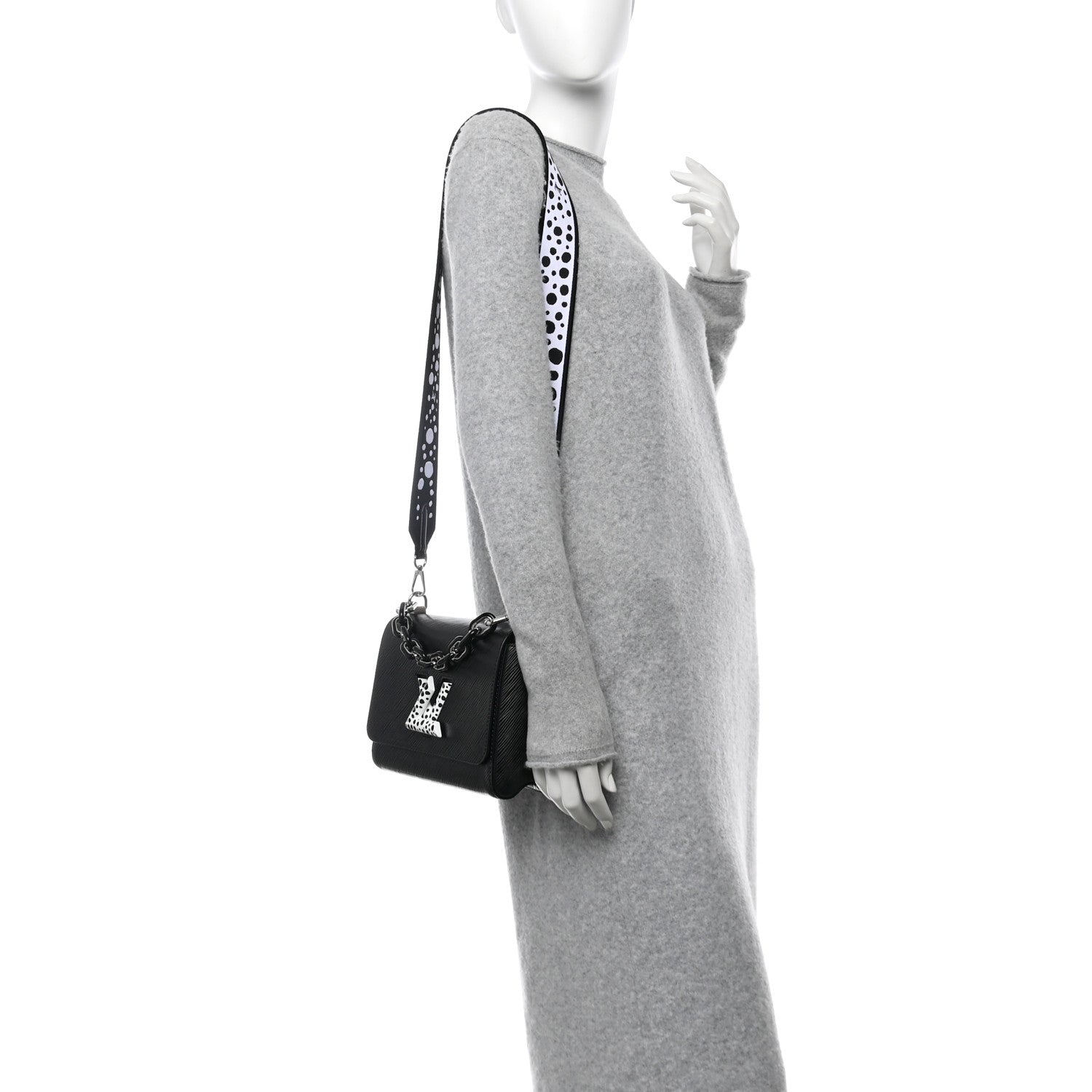 Louis Vuitton LV X YK Epi Infinity Dots Twist Shoulder Bag MM Black 2 of 12