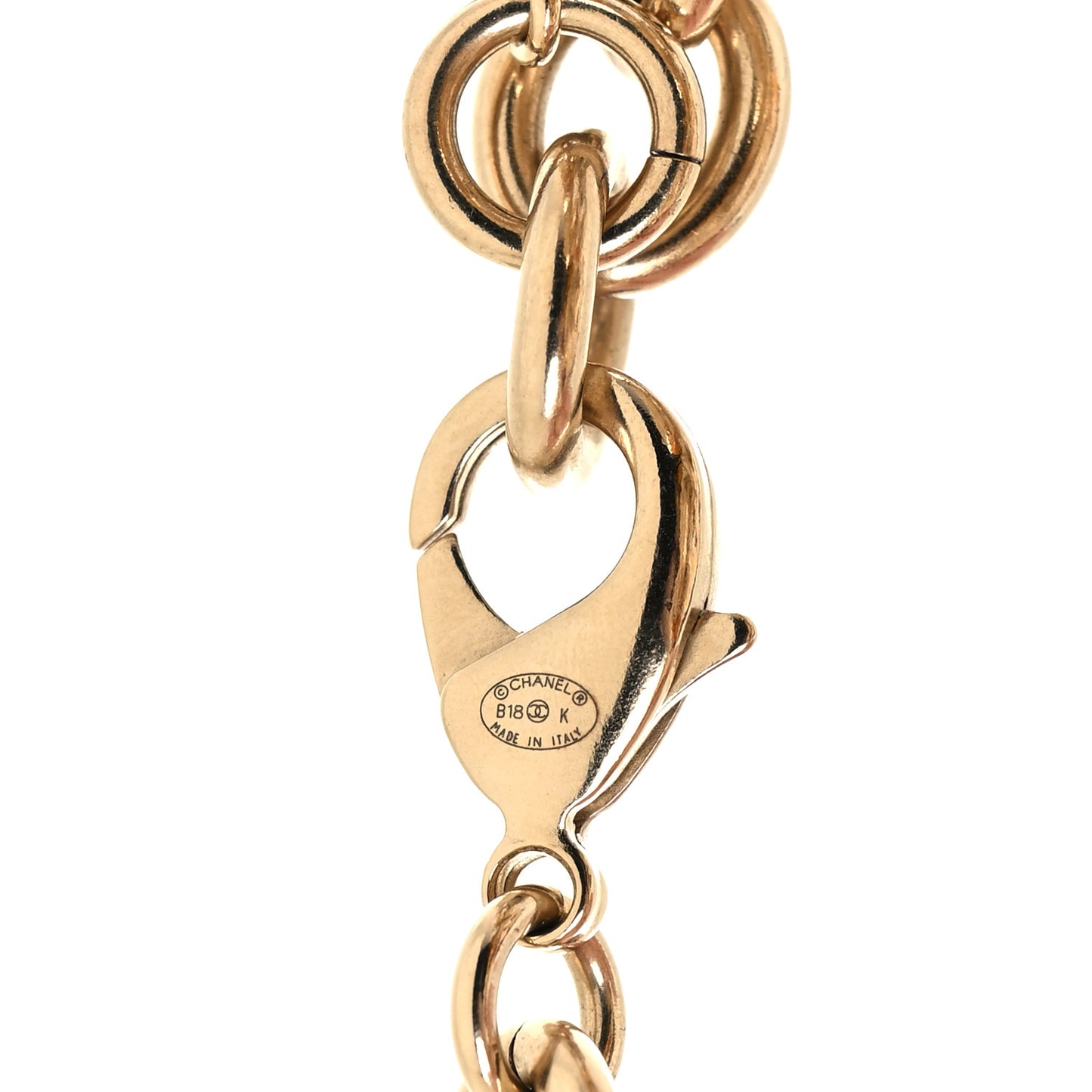 Resin Chain Logo Acorn Charm Bracelet Tortoise Gold