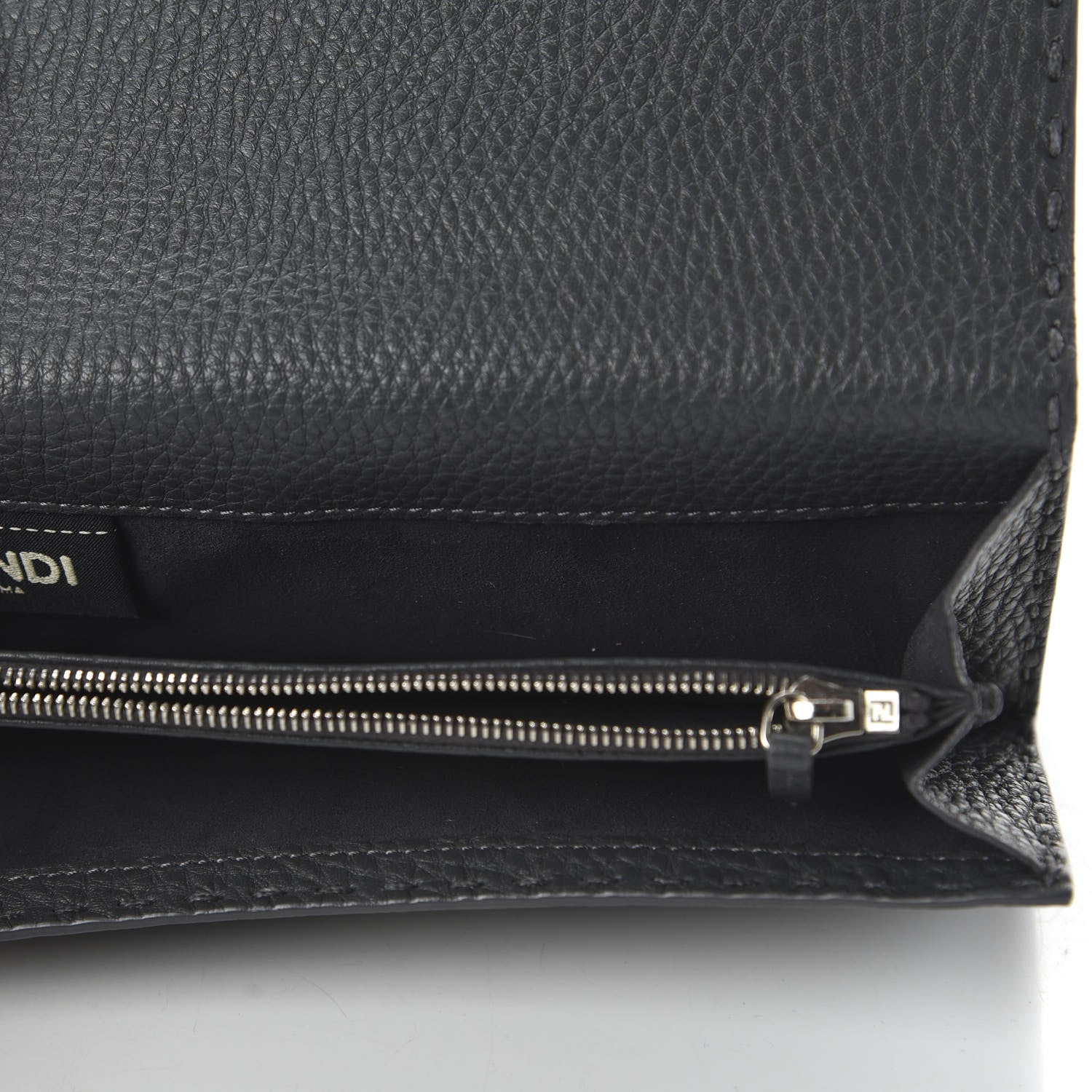 Fendi Cuoio Romano Selleria Peekaboo Continental Wallet Asfalto 11 of 22