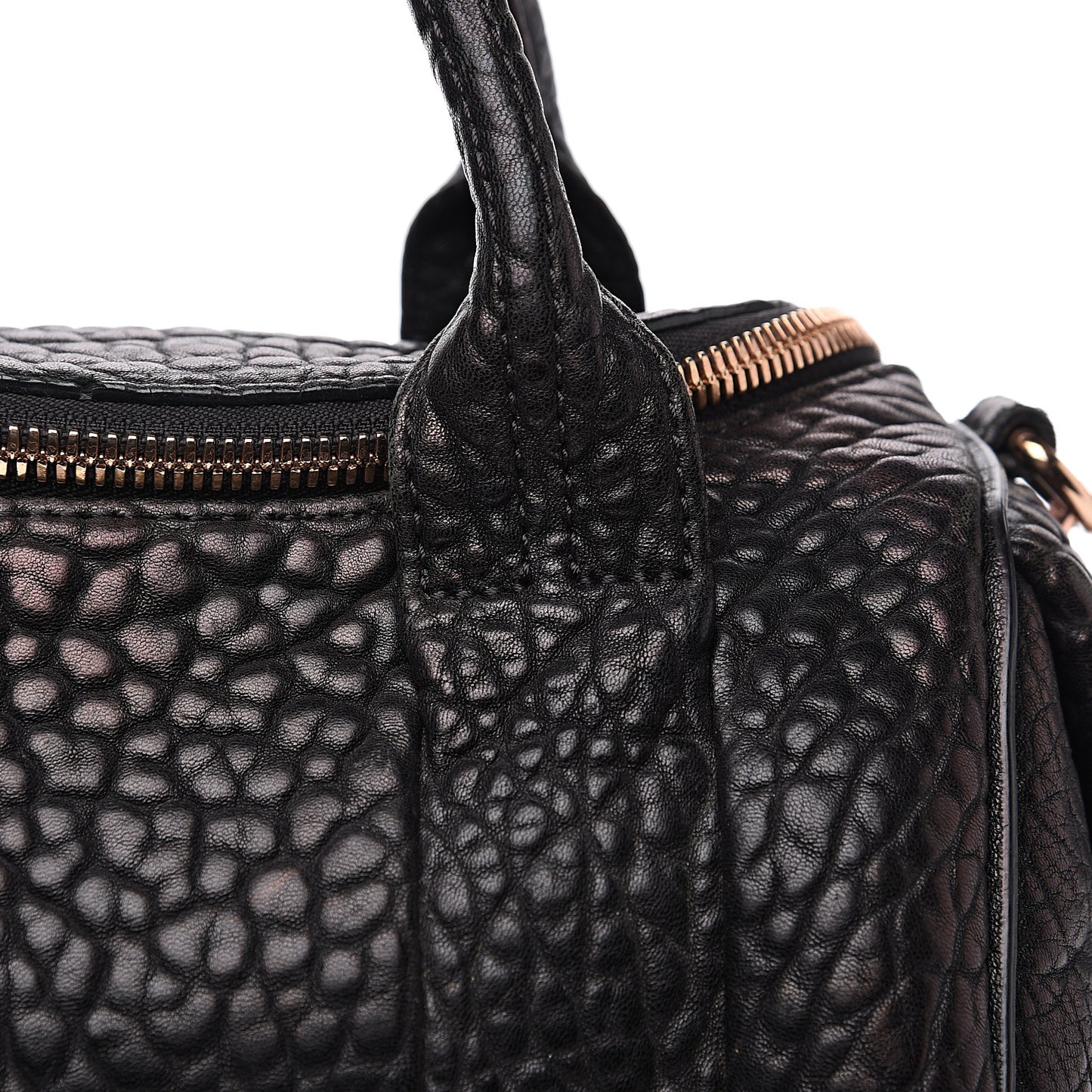 Pebbled Lambskin Rockie Black Rose Gold Hardware