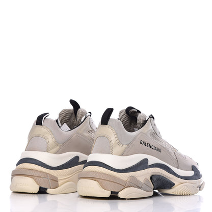 Balenciaga Fabric Mesh Womens Triple S Sneakers 40 Beige Black 4 of 9