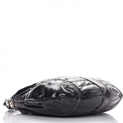 Gucci Patent Calfskin Medium Snow Glam Hobo Black 5 of 10