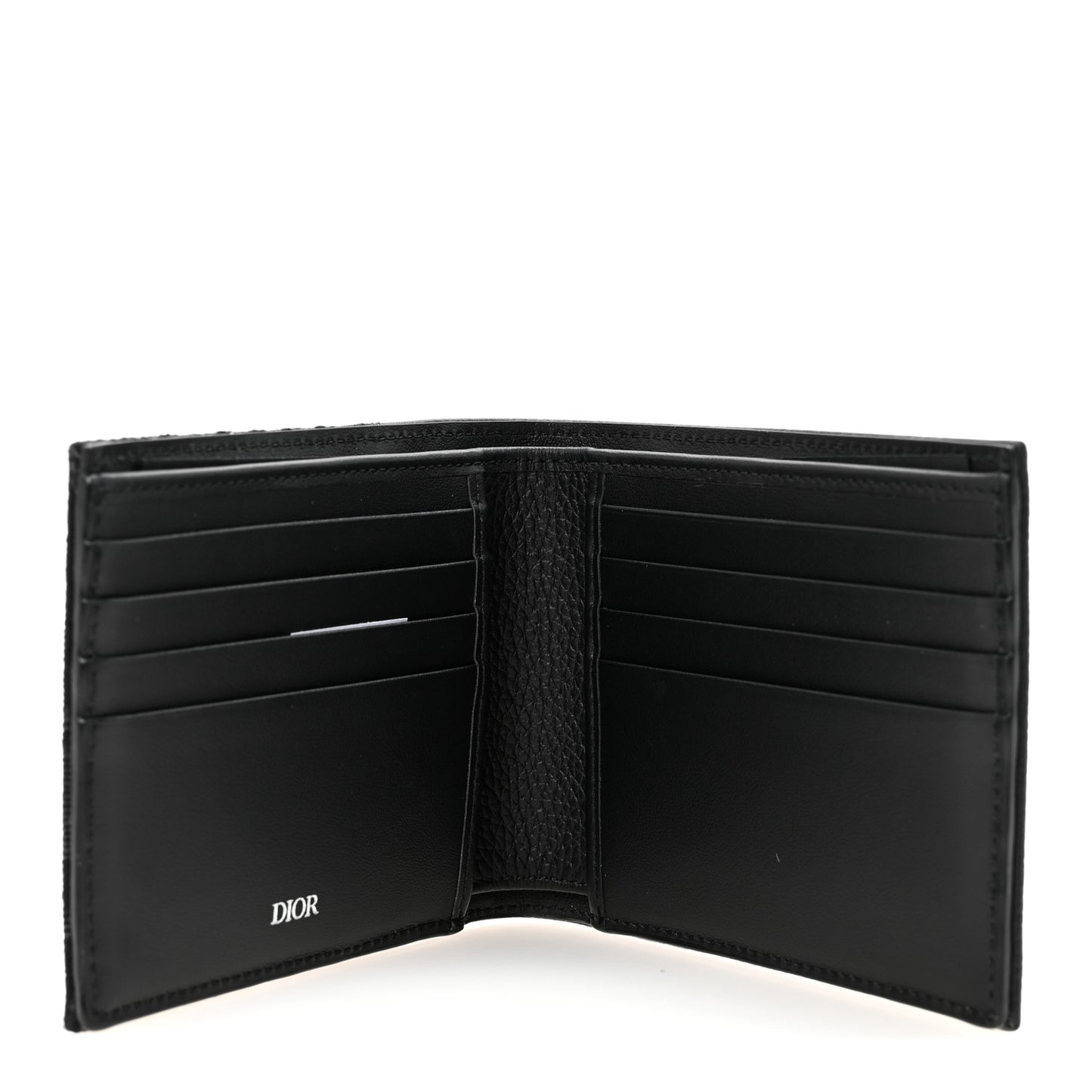 Oblique Calfskin Saddle Bifold Wallet Black