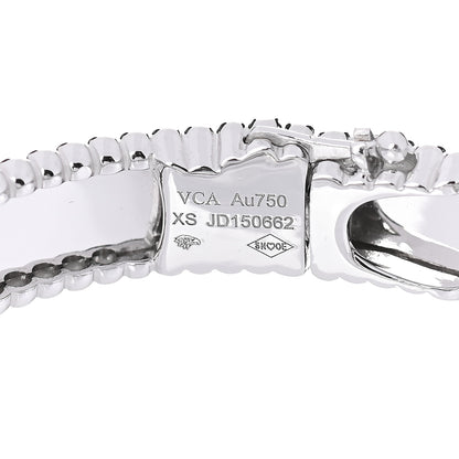 Van Cleef & Arpels 18K White Gold Perlee Signature Bangle Bracelet XS 4 of 5