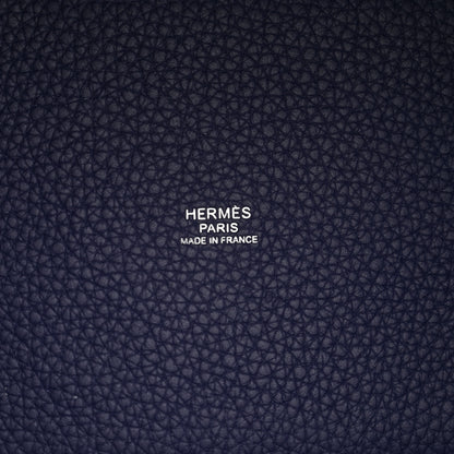 Hermes Taurillon Clemence Swift Eclat Picotin Lock 18 PM Bleu Encre Bleu Zellige 11 of 13