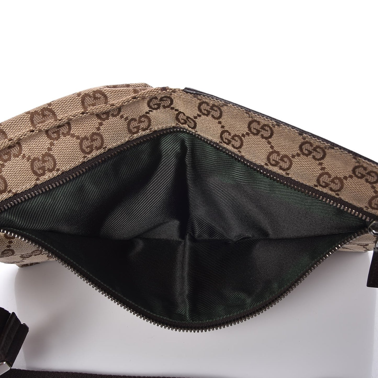 GG Monogram Double Pocket Belt Bag Dark Brown