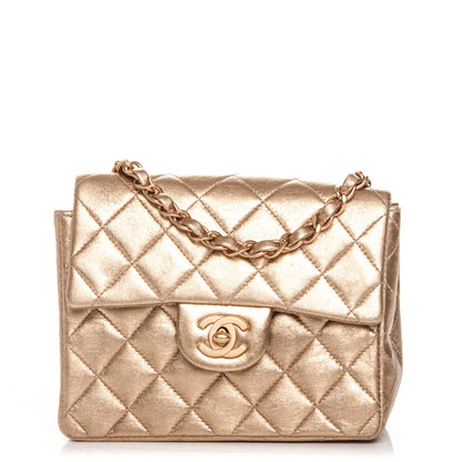 Chanel Metallic Lambskin Quilted Mini Square Flap Gold 1 of 8