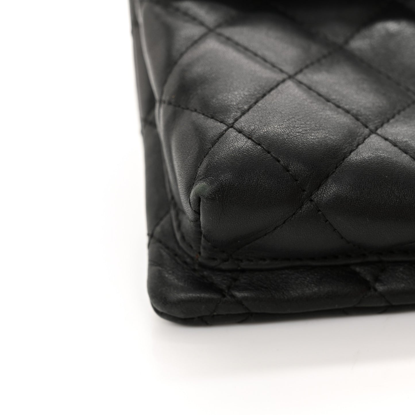 Calfskin Quilted Cambon Crossbody Messenger Black White