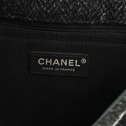 Chanel Tweed Medium Rhinestone Embellished Single Flap Black 7 of 8